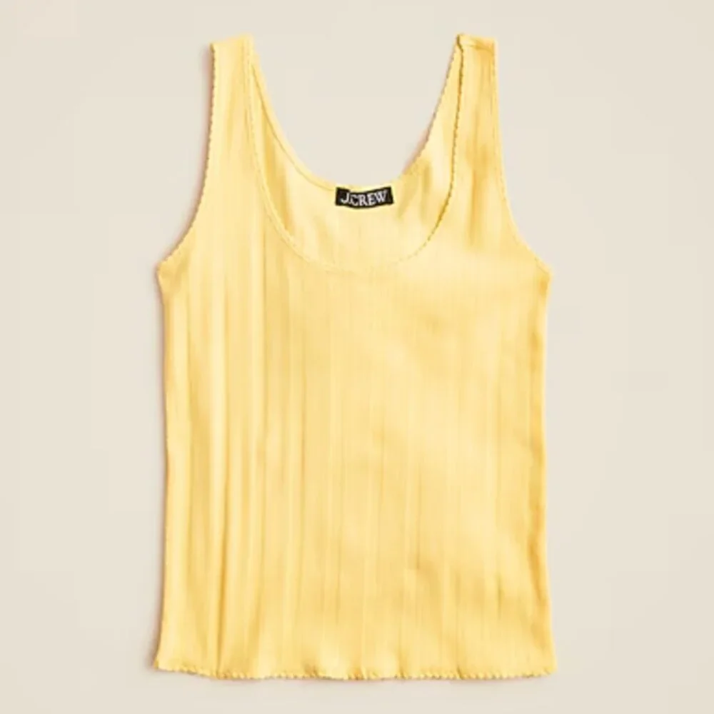 NWT JCREW 100% Cotton Pointelle tank top in Lemon Zest